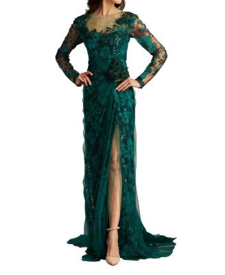 Tadashi Shoji - Silvia Embroidered Illusion Gown