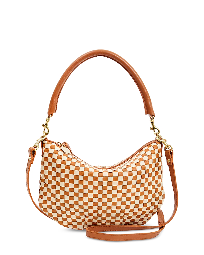 Clare V Petit Moyen Woven Leather Messenger Bag In Natural/cream