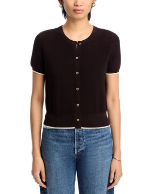 Dina Tipped Short Sleeve Cardigan