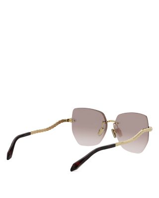 Serpenti Viper Geometric Metal Sunglasses, 59mm