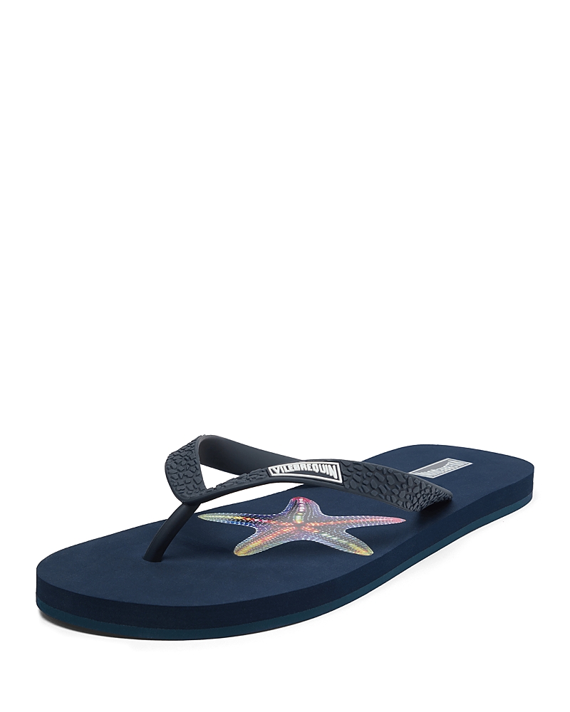Vilebrequin Vbq Line Flip Flops In Navy