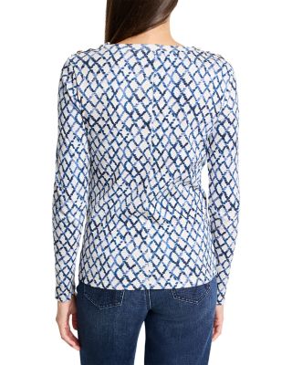 Denim Diamonds Button Shoulder Tee