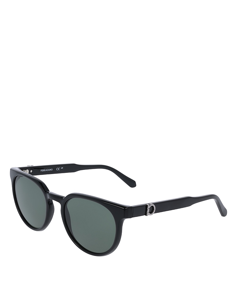 Ferragamo Renew Gancini Round Sunglasses, 53mm In Black