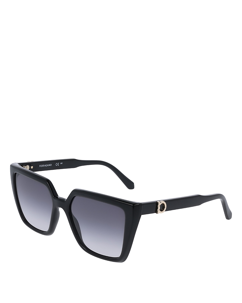 Ferragamo 54mm Modified Rectangular Sunglasses In Black