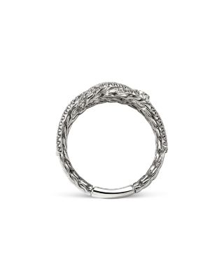 Sterling Silver Love Knot Diamond Multirow Ring