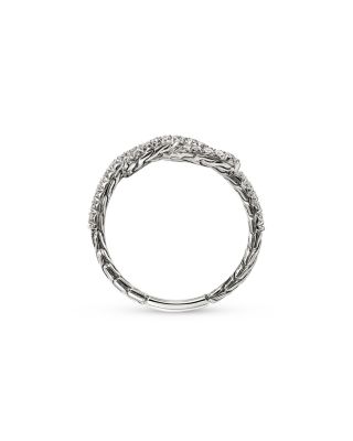 Sterling Silver Love Knot Diamond Ring
