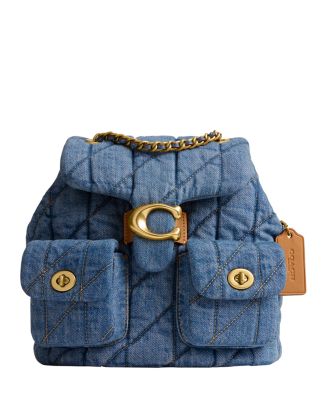 coach f11250 mens charles backpack with baseball stitch denim Charter In Signature  Club de Mode Coach Medium Charlie Backpack Pebble