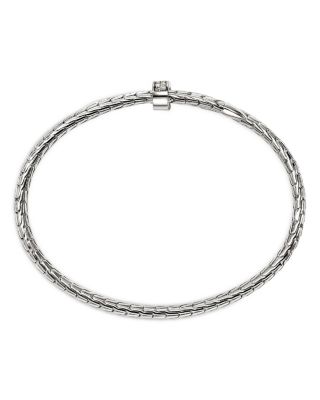 Sterling Silver Spear Diamond Pav&eacute; Flex Bypass Cuff Bracelet