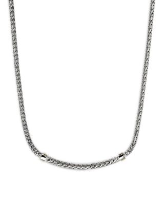 14K Yellow Gold & Sterling Silver JH Essentials Diamond Pav&eacute; Collar Necklace, 16-18"