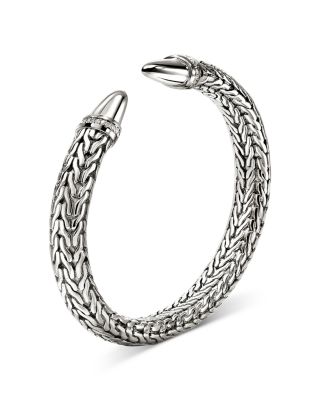 Sterling Silver Spear Diamond Accent Flex Cuff Bracelet