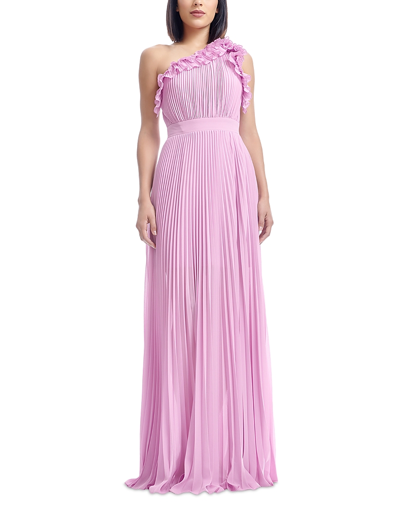 DRESS THE POPULATION DRESS THE POPULATION VIDA ASYMMETRIC PLEATED GOWN