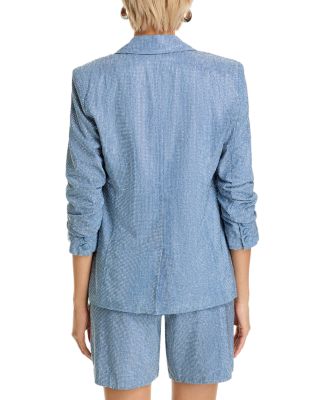 Chambray Rhinestone Blazer