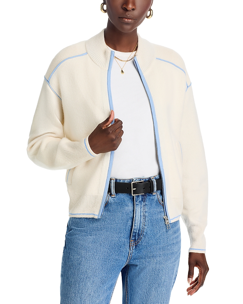 Guest In Residence Cashmere Zippered Sweater In Cream