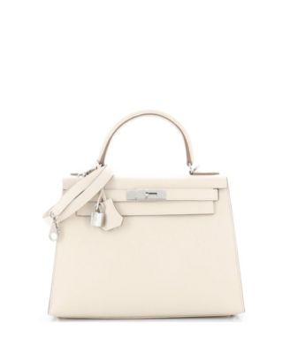 Pre-Owned HERMÈS - Pre-Owned HERMES Pre-Owned Hermes Kelly 28 Handbag Light Epsom with Palladium Hardware