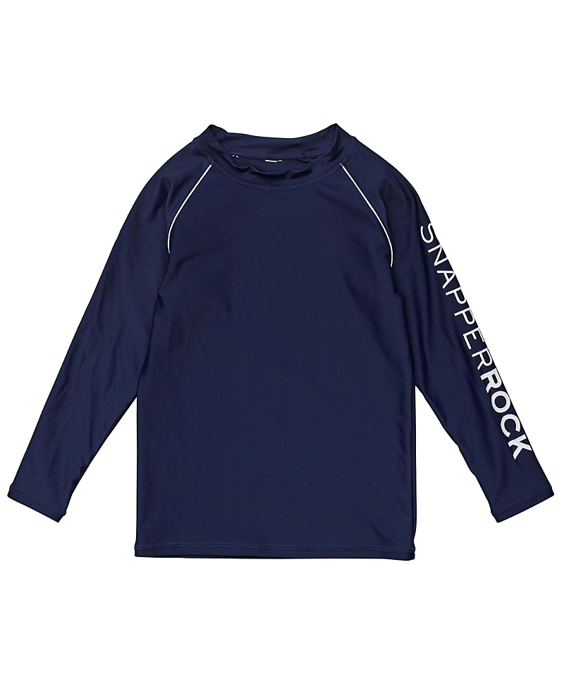 Snapper Rock Boys' Navy Sustainable Long Sleeve Rash Top - Little Kid, Big Kid In Navy
