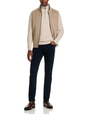 Cotton Tipped Textured Birdseye Half Zip Sweater - Exclusive