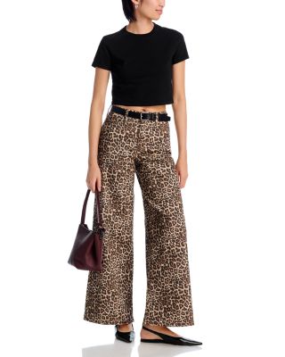 High Rise Wide Leg Jeans in Leopard - Exclusive