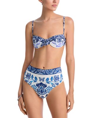 FARM Rio - Delicate Tapestry Bikini Top & High Waist Bikini Bottom