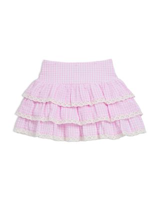 KatieJnyc - Girls' Lace Trim Seersucker Skirt - Big Kid