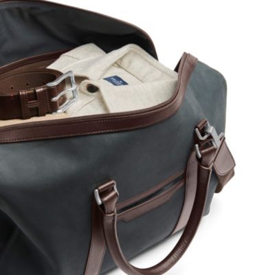 Compact Leather Weekender Bag