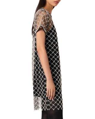 Embroidered Tulle Mini Dress