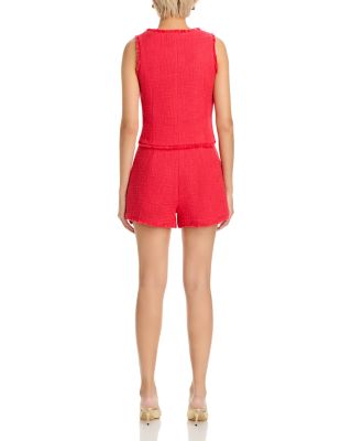 Allen Tweed Fringe Trim Shorts