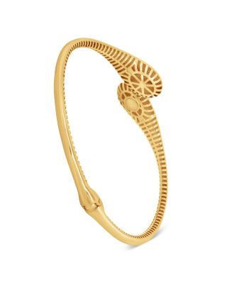 Crossover Cuff Bangle Bracelet in 14K Yellow Gold