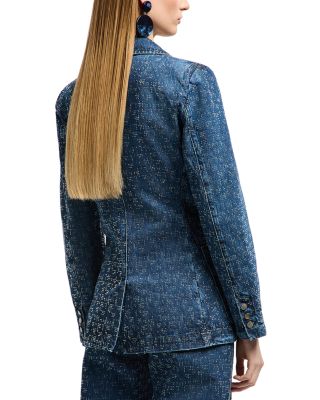 Denim Rhinestone Blazer 