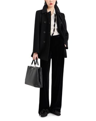 Stretch Silk Satin Long Sleeve Button Down Blouse 