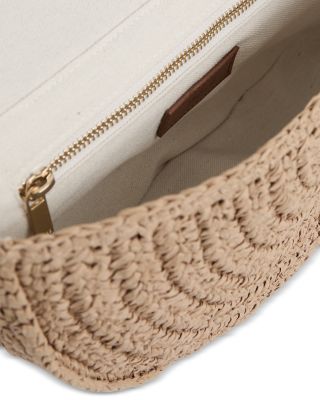 Aria Half Moon Raffia Clutch
