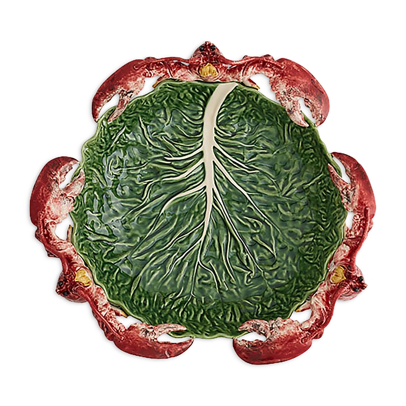 Bordallo Pinheiro Bordallo Pinhero Cabbage With Lobsters Centerpiece In Green