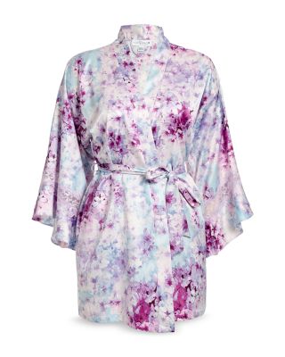 Floral Satin Wrap Robe