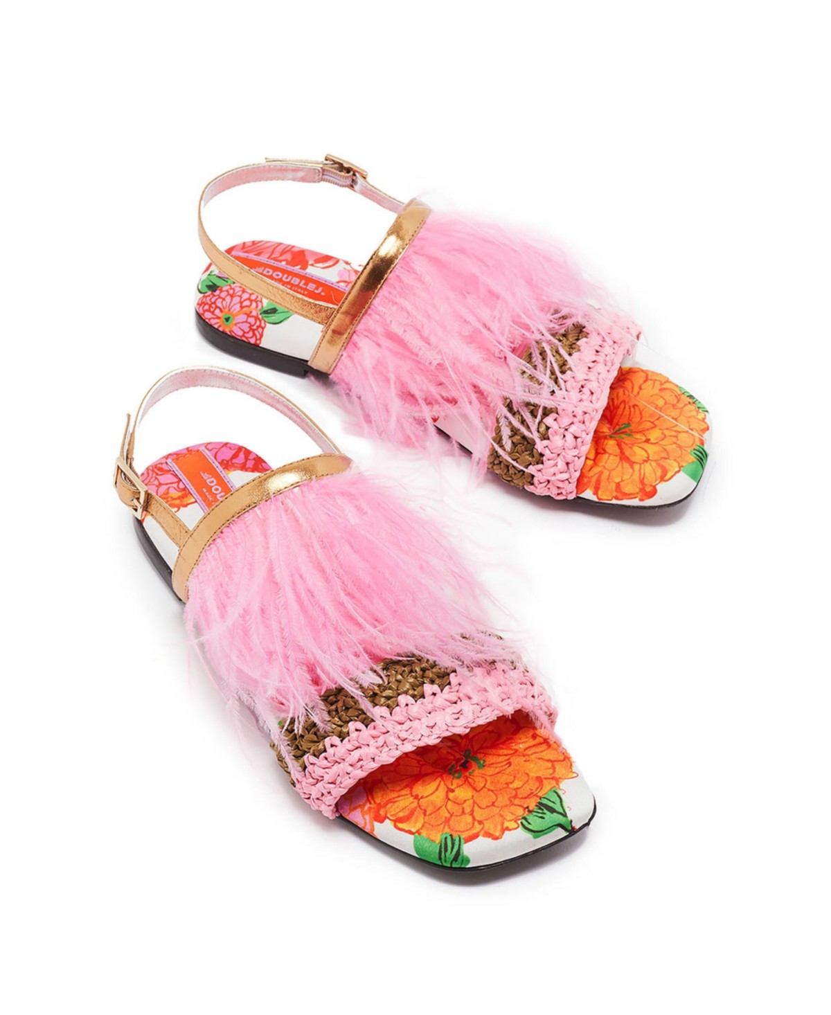 La DoubleJ Women's Medal Sandal in Gyn White
