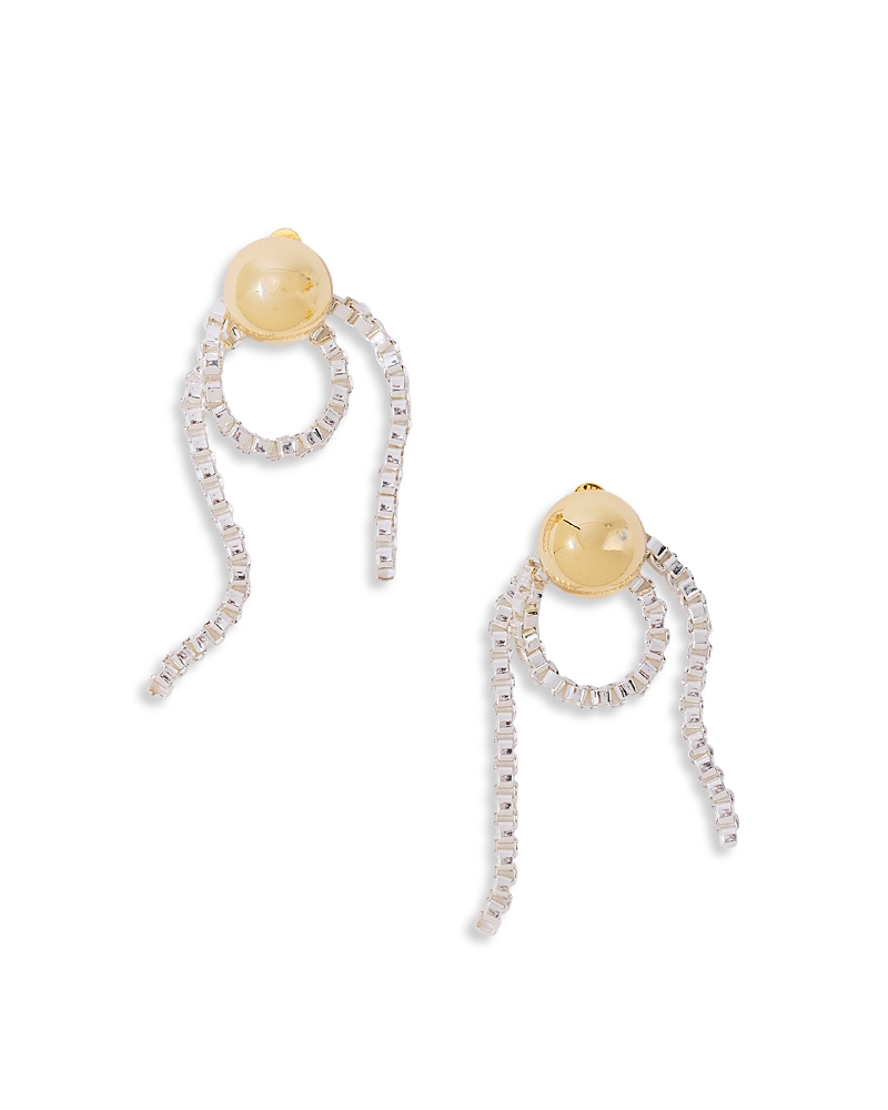 Pearl Octopuss.y Pearl Octopuss. Y Ball & Chain Loop Drop Earrings In Silver Plated & 14k Gold Plated In Gold/silver