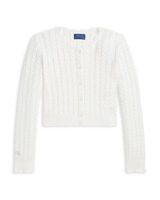 Ralph Lauren - Girls' Pointelle Knit Cotton Cardigan - Little Kid, Big Kid