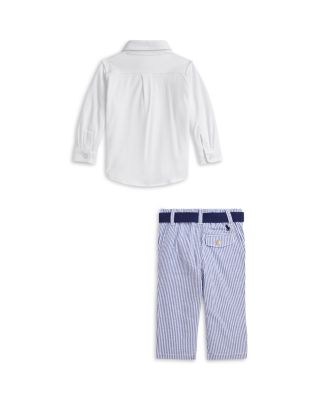 Boys' Shirt, Belt & Seersucker Pant Set - Baby