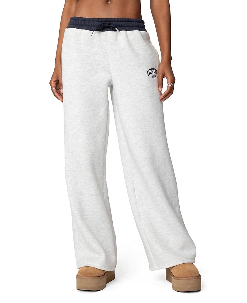 Edikted Contrast Embroidered Sweatpants