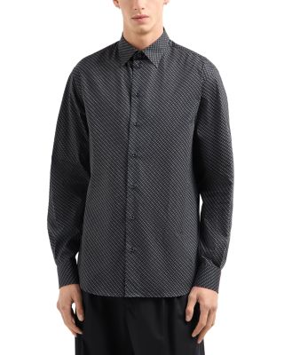 Regular Fit Geometric Pattern Sport Shirt