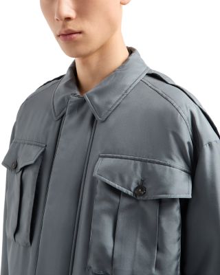 Regular Fit Cropped Habutai Silk Jacket