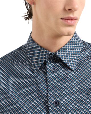 Regular Fit Geometric Pattern Sport Shirt