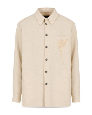 Denim Effect Regular Fit Button Down Shirt