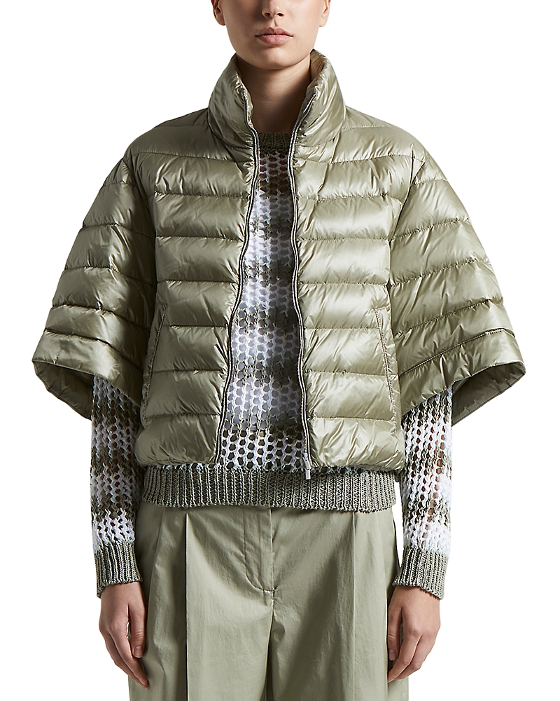 Shop Peserico Cape Puffer Jacket In Eucalyptus