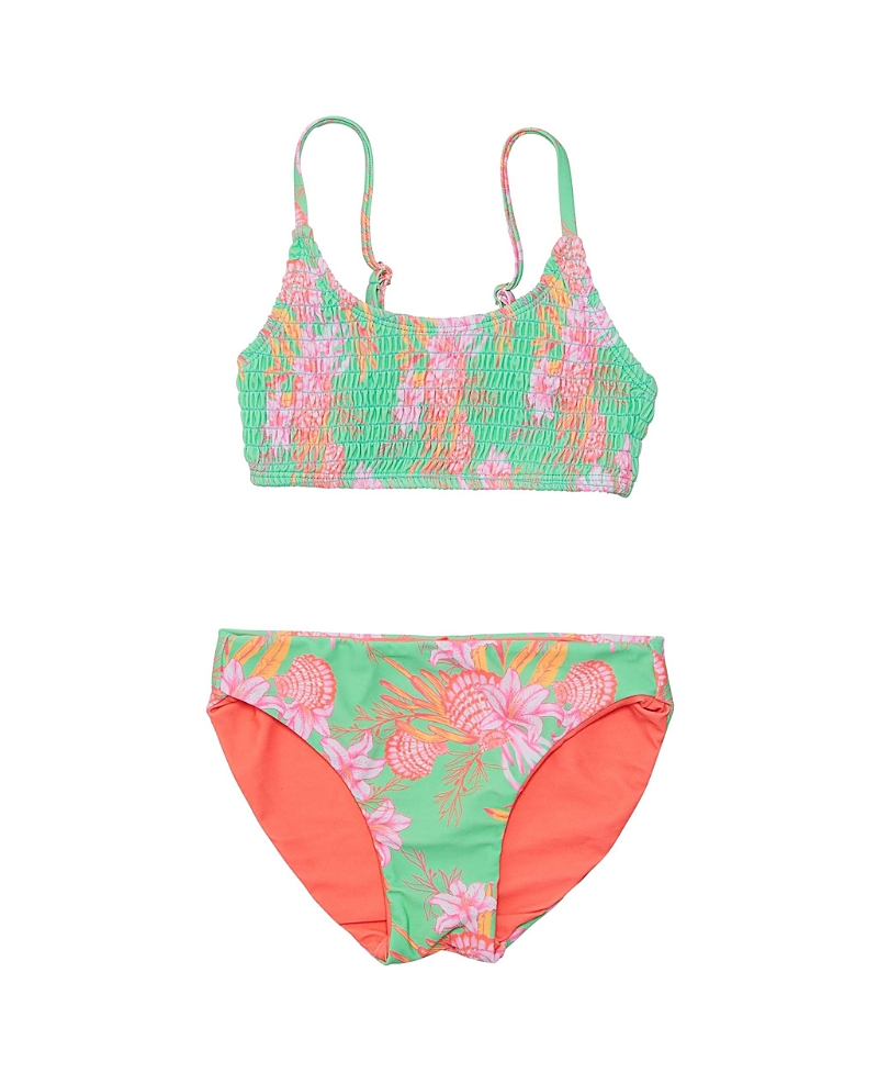 Snapper Rock Unisex Coastal Shells Sustainable Bikini In Green