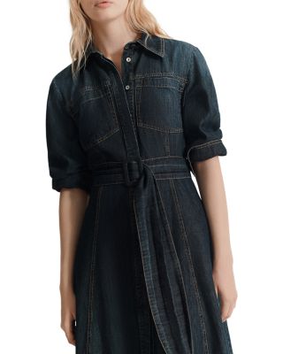 marella denim dress Marella | Woman - Long fluid denim shirt dress - Blue Jeans