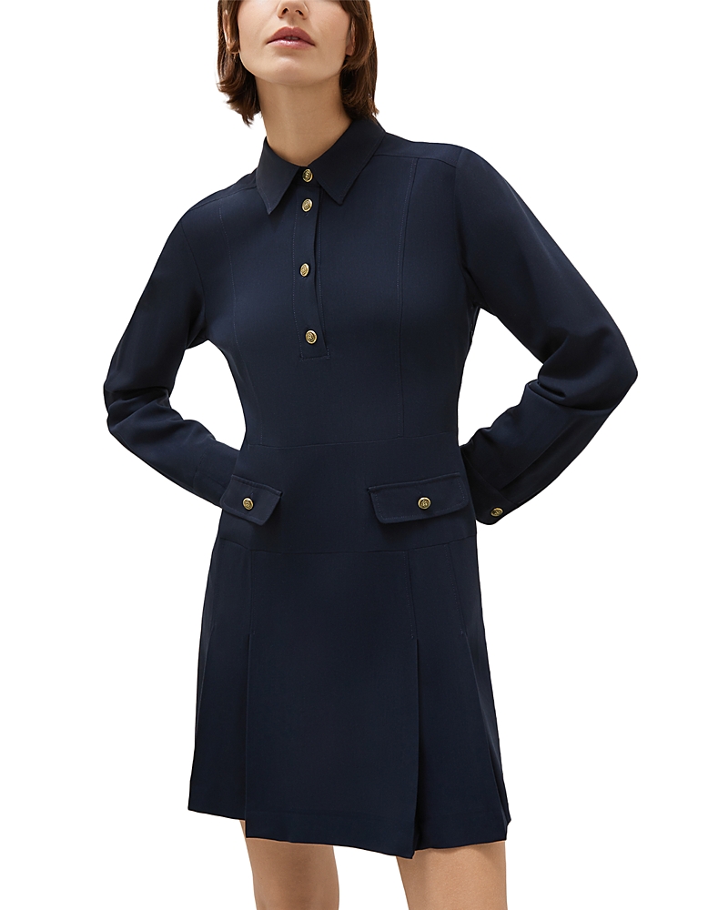 Marella Sport Aquila Collared Dress In Navy