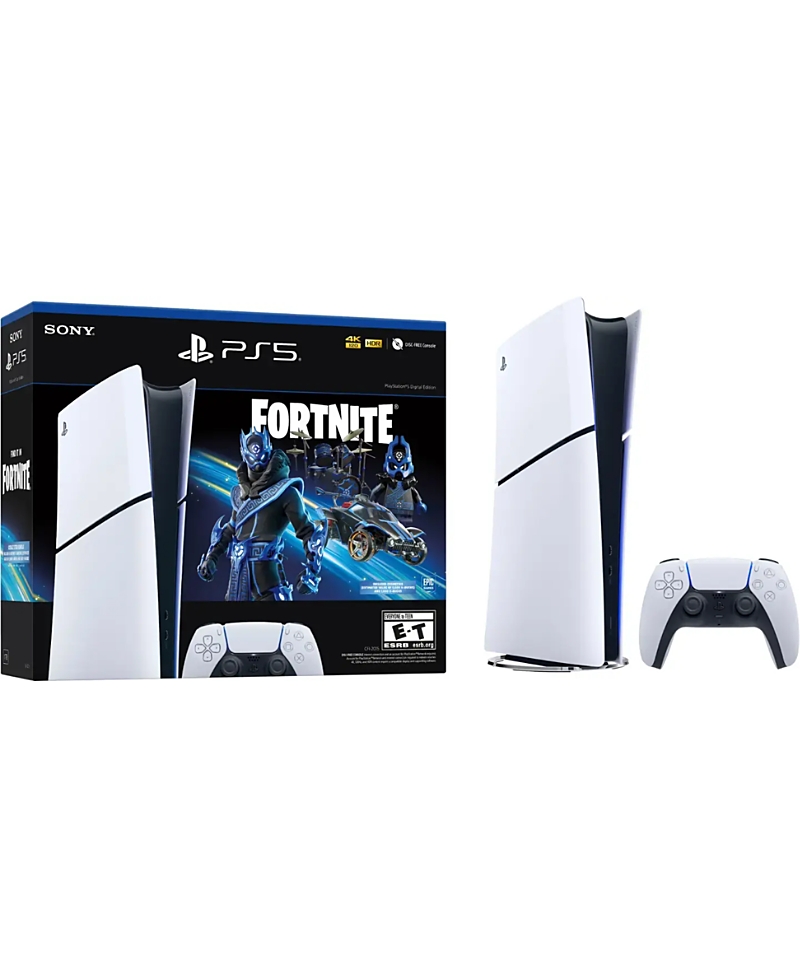 SONY PLAYSTATION 5 SLIM CONSOLE DIGITAL EDITION FORTNITE COBALT STAR BUNDLE - WHITE