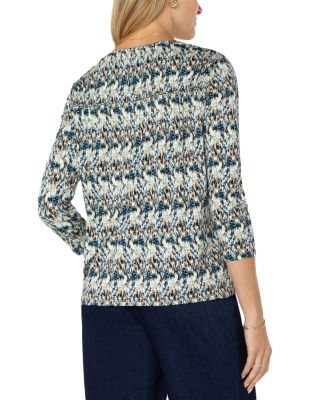 Long Sleeve Shirred Knit Tee