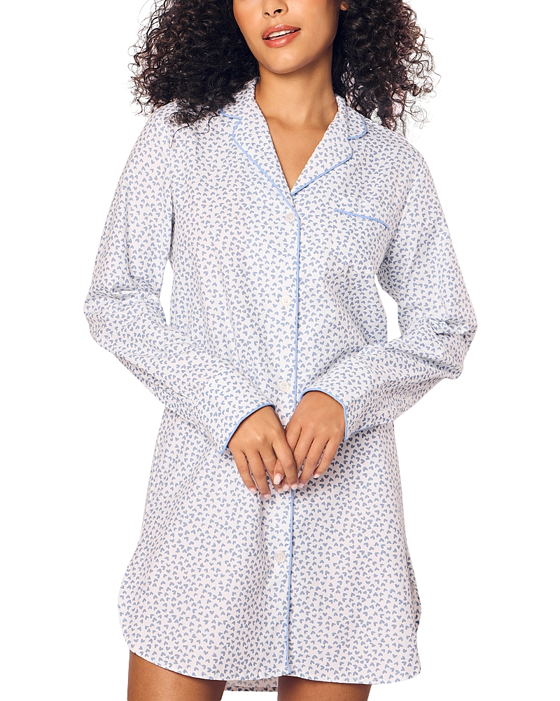 PETITE PLUME TWILL BLUE HEARTS NIGHTSHIRT
