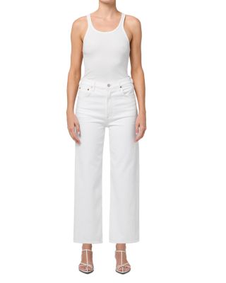 Ren High Rise Wide Leg Jeans in White Wash