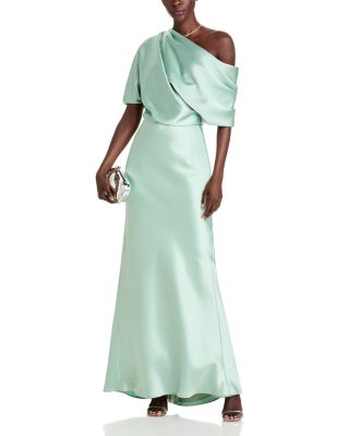 Draped Satin One Shoulder Dress